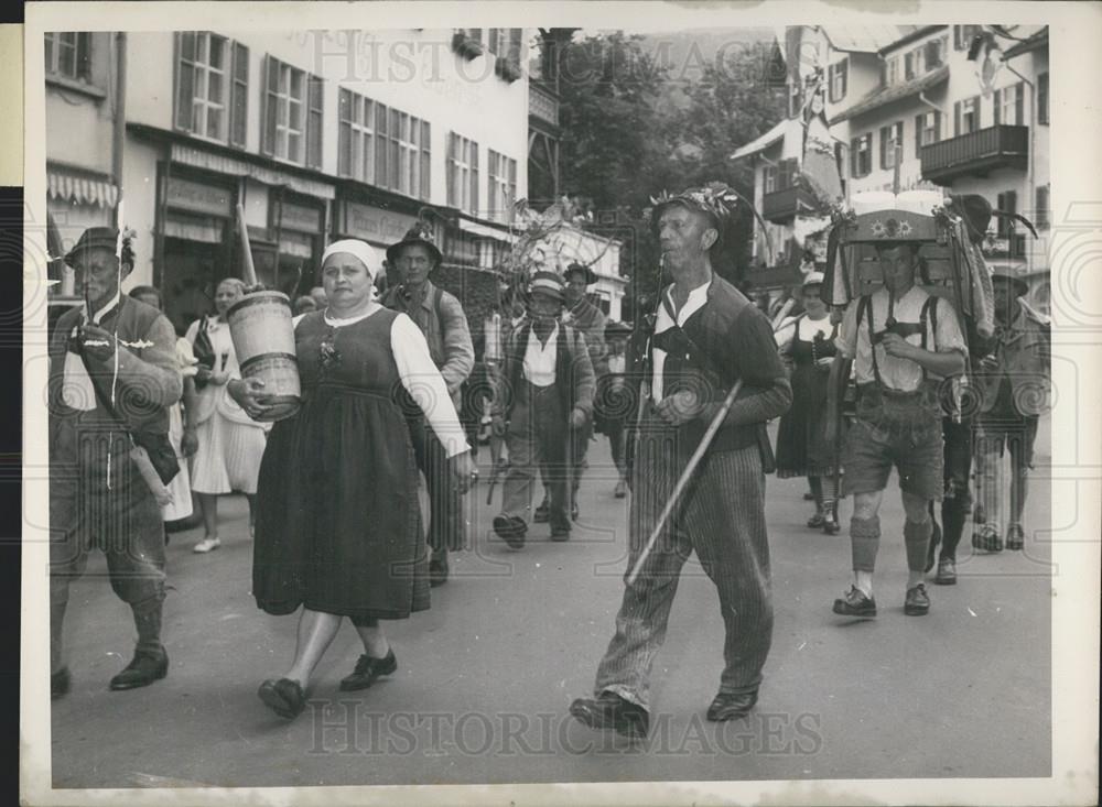 Press Photo Nat'l Costume Feast Oberammergau, German Passion Play - Historic Images