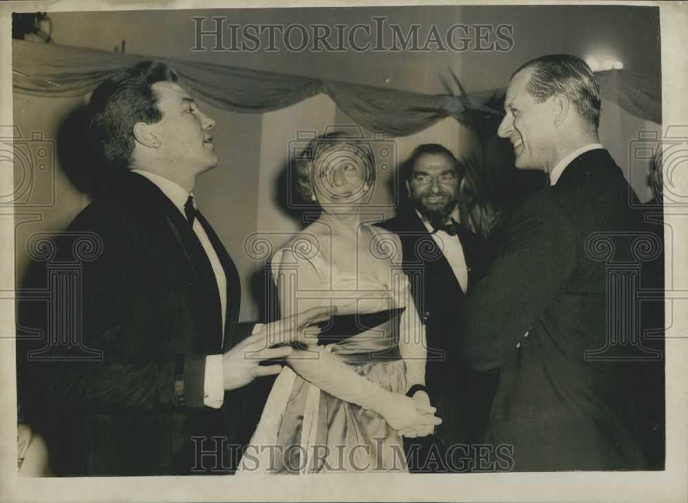 1963 Press Photo Prince Philip,Al Finney, Dame Edith Evans, and Hugh Griffiths - Historic Images