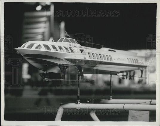 1961 Press Photo Model of a Soviet designed ''Meteor'' type boat - Historic Images
