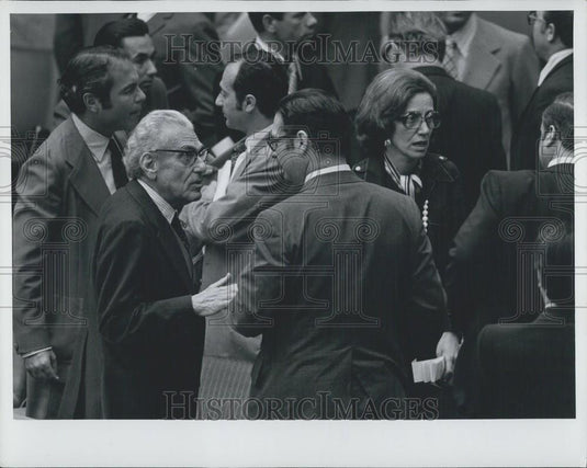 1974 Press Photo Cyprus Security Council Meeting Zenon Rossides Magalokonomos - Historic Images