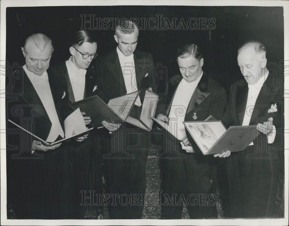 1955 Press Photo Vincent Du Vigneaud Polykarpus Kusch William Lamb Nobel Prize - Historic Images