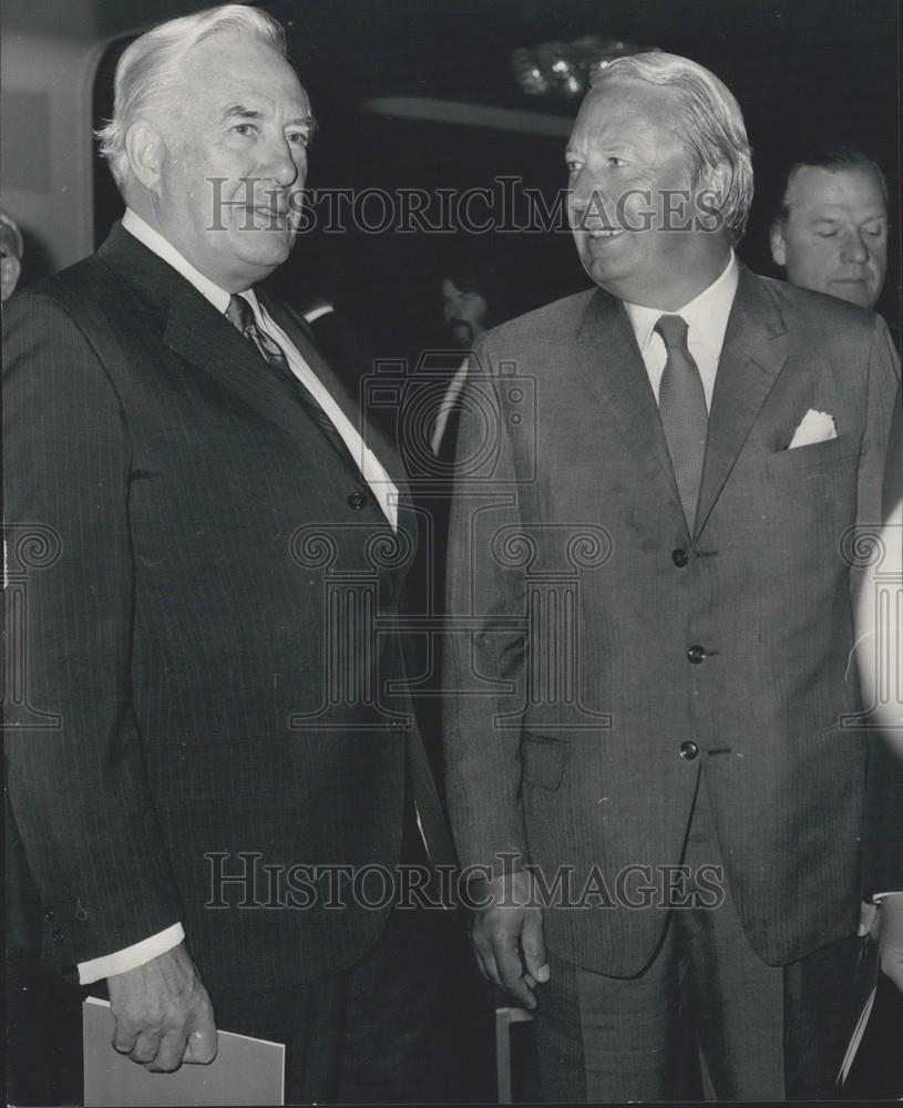 1971 Press Photo Prime Minister, Mr. Edward Heath & US Warren E. Burger - Historic Images