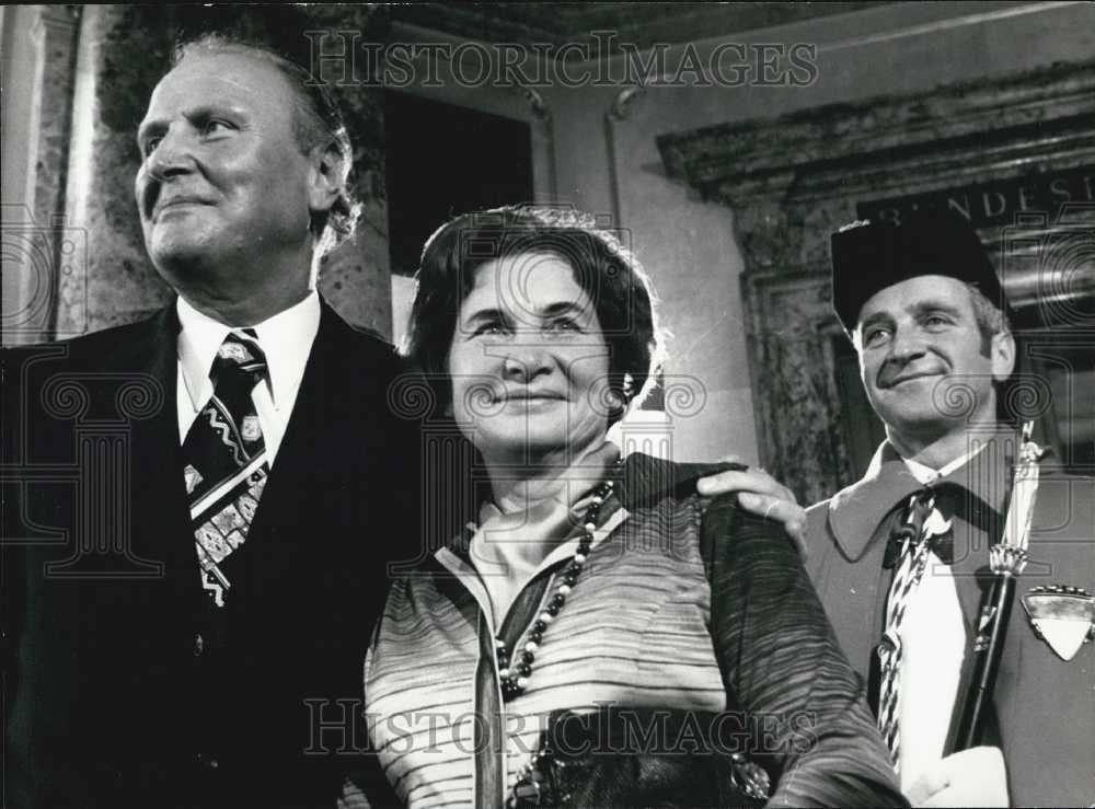 1977 Press Photo Swiss President Willi Ritschard and his wife - Historic Images