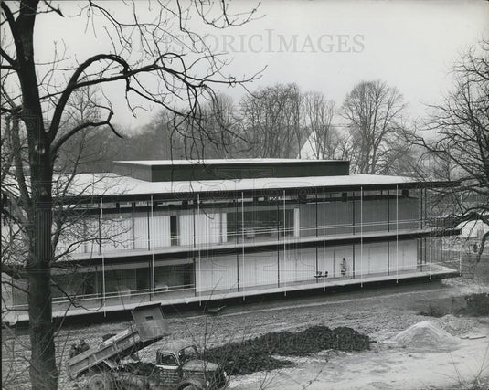 1958 Press Photo Construction, Brussels International Exhibition - Historic Images