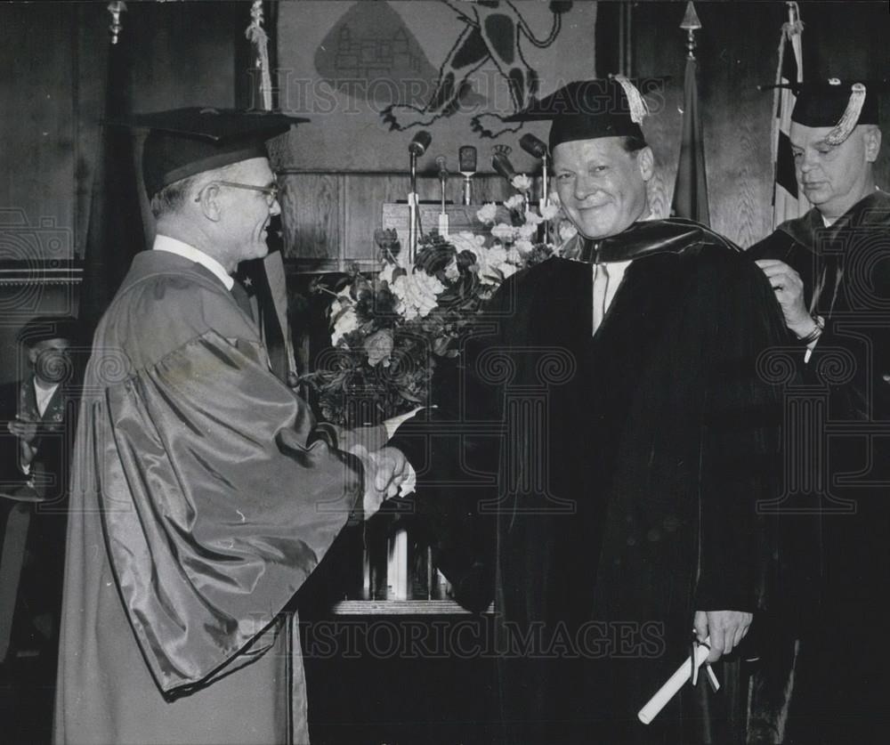 1960 Press Photo Elkins Willy Brandt Ray Ehrensberger Maryland University - Historic Images