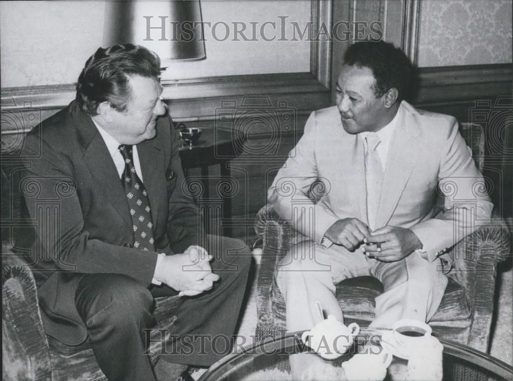 Press Photo President Nimeiri With Chairman Christian Social Union Franz Joseph - Historic Images