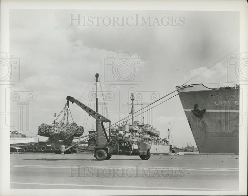 Press Photo Baled Cork At Port Newark, An Important New Commodity - Historic Images