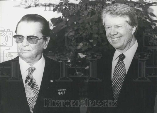 1980 Press Photo President Tito & President Carter - Historic Images