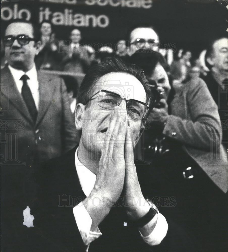 1976 Press Photo Benign Zaccagnini Christian Democratic Congress Implores Calm - Historic Images