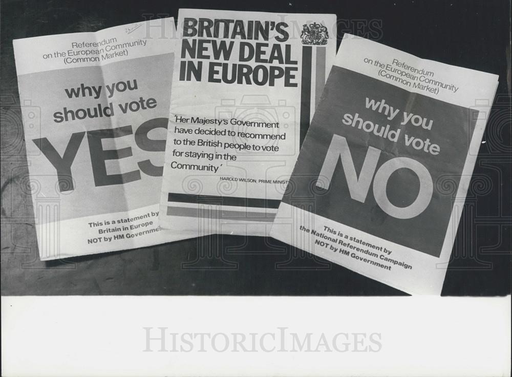 1975 Press Photo Common Market Referendum Documents, Voting, Great Britain - Historic Images