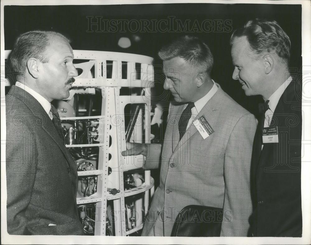 1959 Press Photo Scientists Rowland Willaume, Kurt Steeling, Frederick Durant - Historic Images