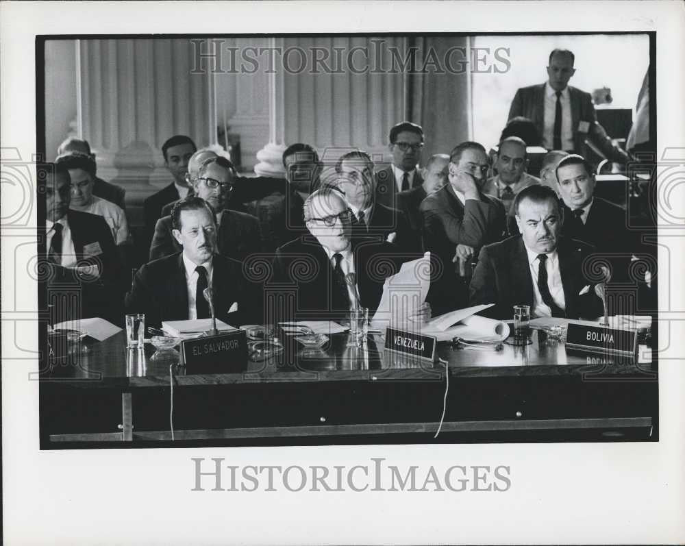 1964 Press Photo Foreign Ministers Of El Salvador Venezuela & Bolivia - Historic Images