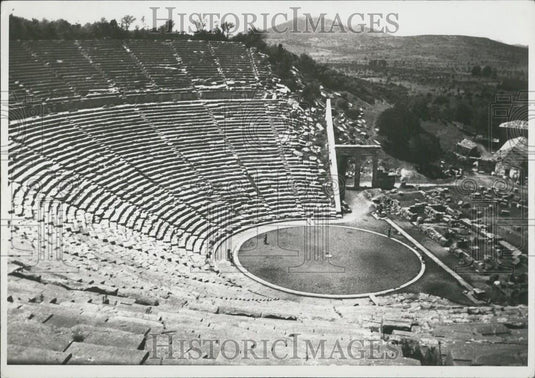 Press Photo Greece Epidaurus Theatre With World Reknown Round Seating - Historic Images