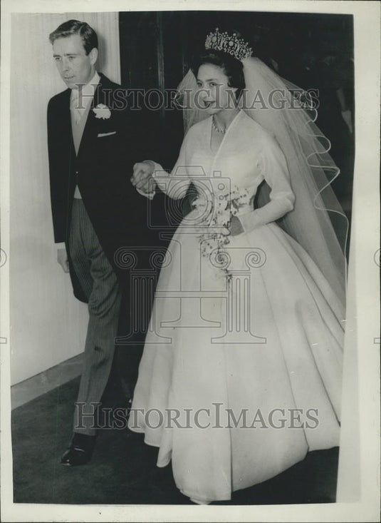 1960 Press Photo Mr. Antony Armstrong Jones & his bride Princess Margaret - Historic Images