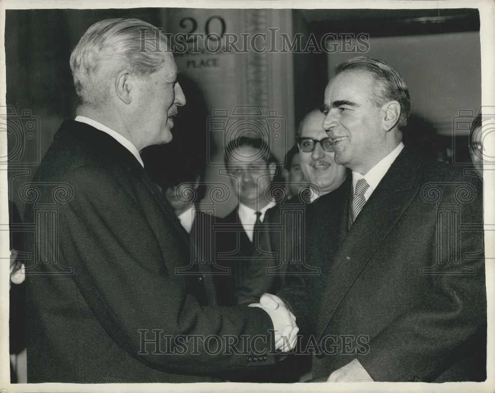 1959 Press Photo British and Greek Premiers, Mr. Mac William and Mr. Caramanlis - Historic Images