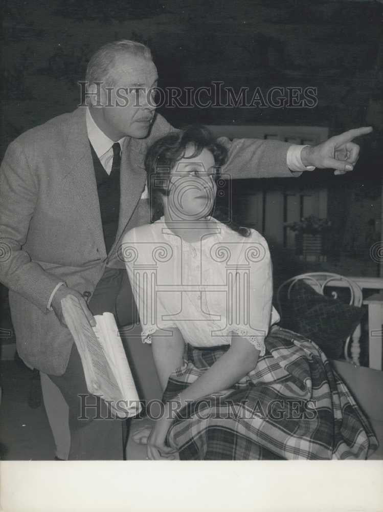 1960 Press Photo Fernand Gravey ,director and Marie-France,actress - Historic Images