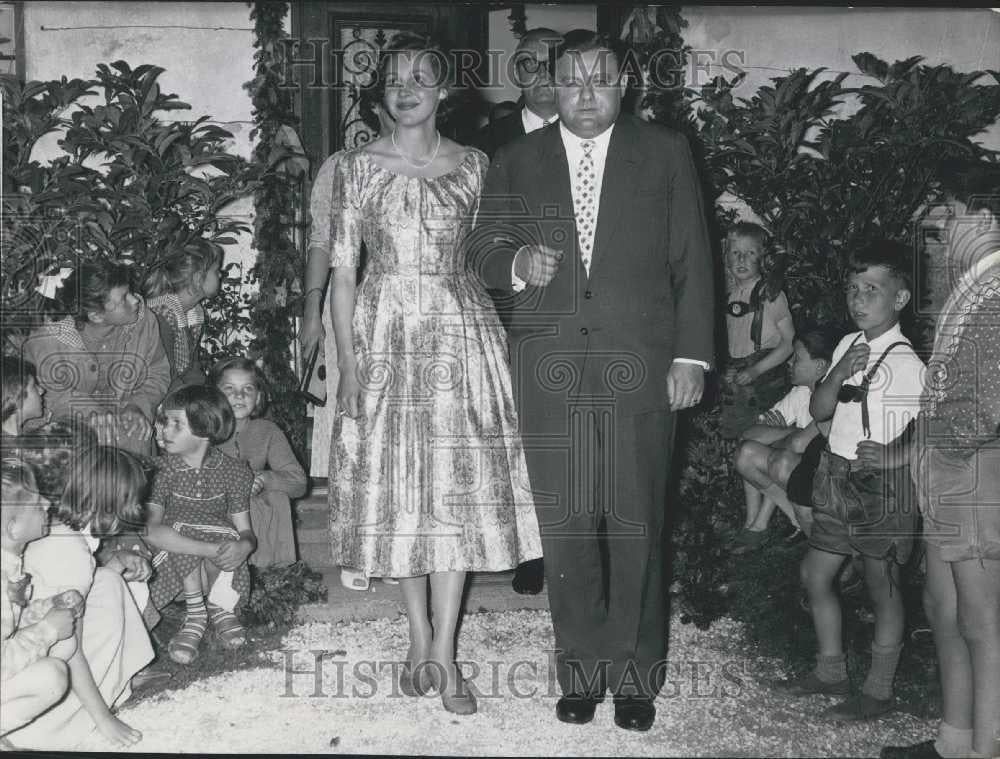 1957 Press Photo Germany Secretary of Defense Franz Strauss - Historic Images