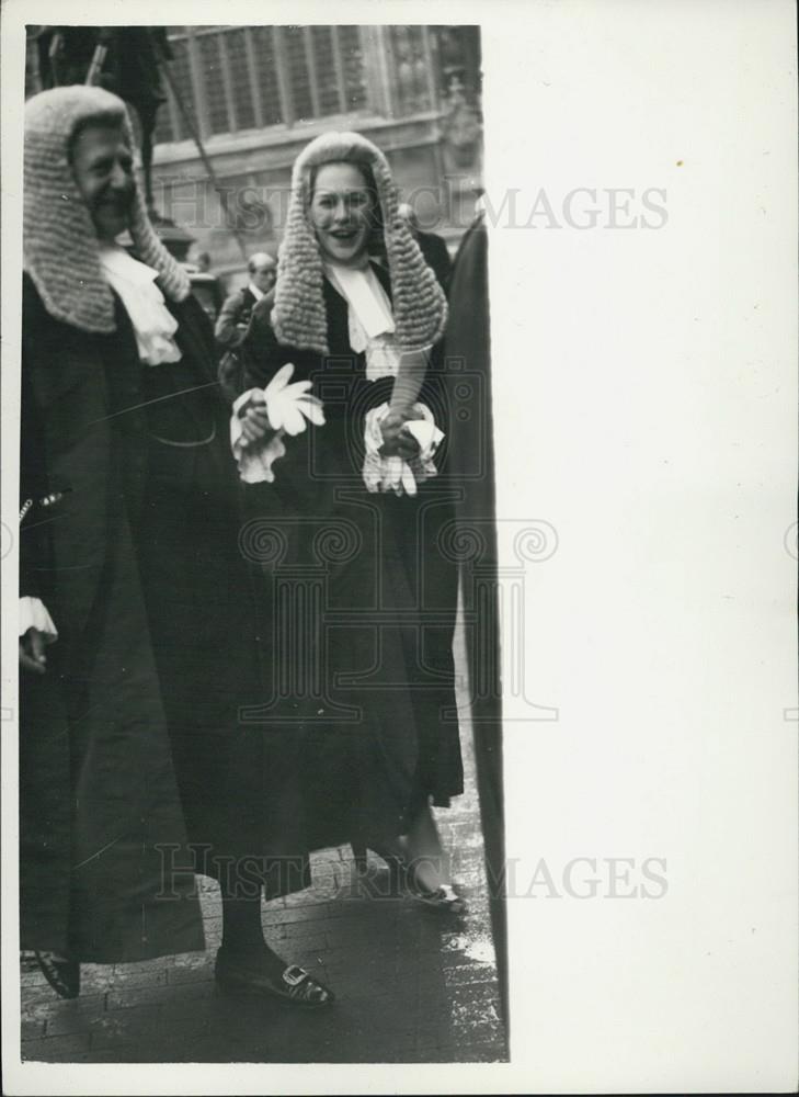 1955 Press Photo Service at Westminster Abbey to Mark Reopening of Law Courts - Historic Images