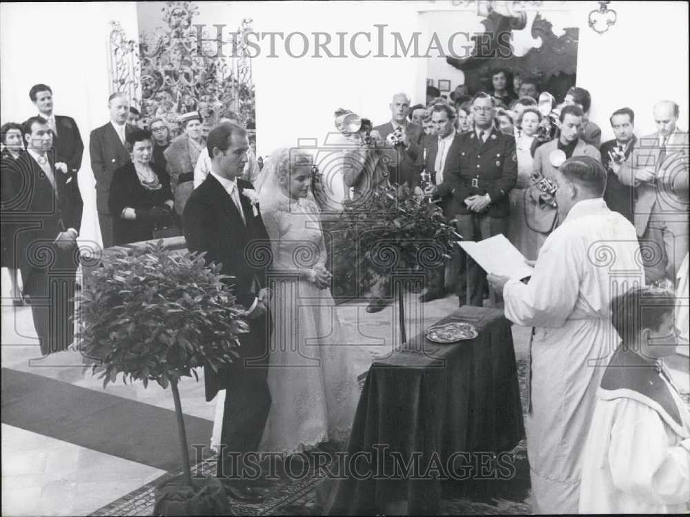 1957 Press Photo Movie-actress Maria Schell weds Horst Hoechler - Historic Images