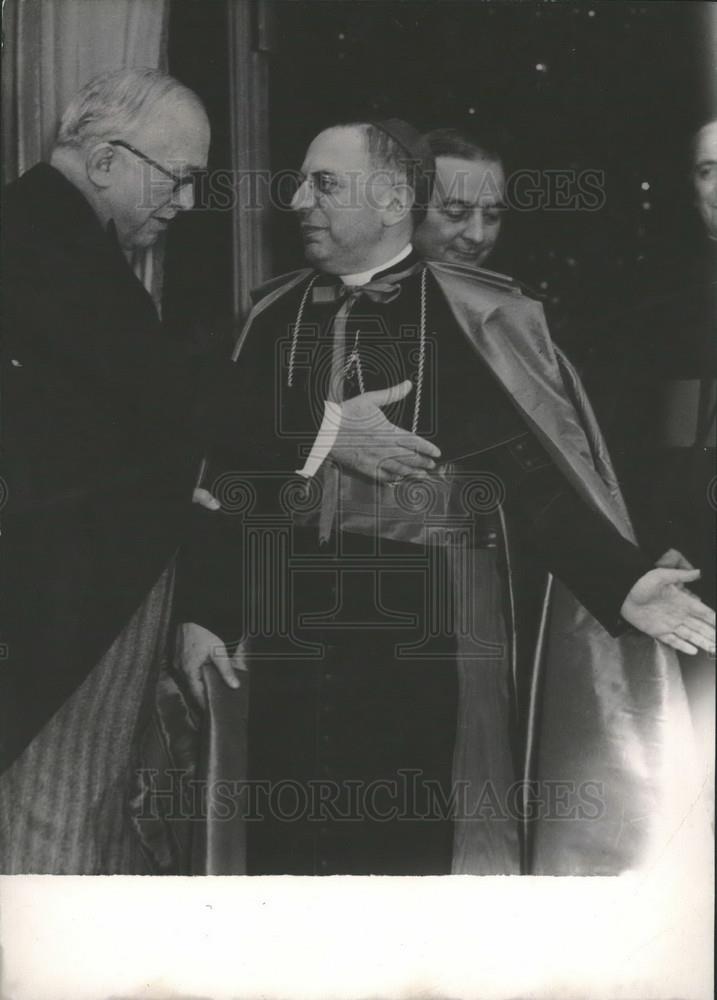 1953 Press Photo new Papal Nuncio with President Suriot it the Elysee Palac - Historic Images