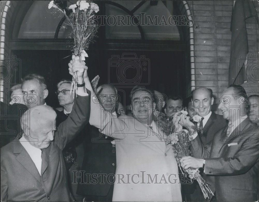 1968 Press Photo Mr. Brehnev Party Leader President Svoboda Czechoslovakia - Historic Images