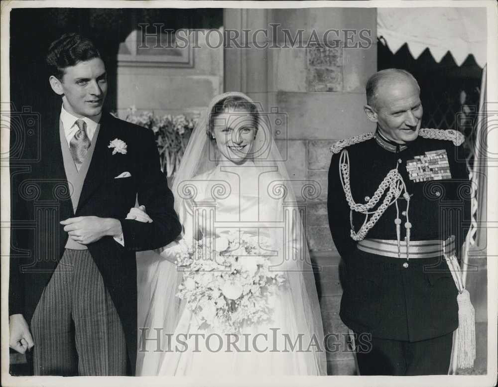 1953 Press Photo Field Marshall Viscount Montgomery Attends Son&#39;s Wedding - Historic Images