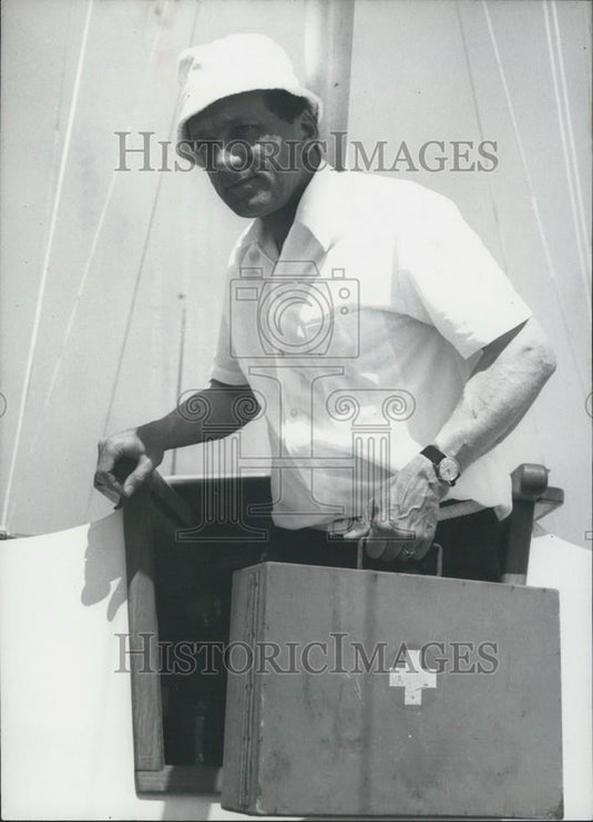 1967 Press Photo Rollo Gebhard To Sail Around the World in "Solveig III" - Historic Images