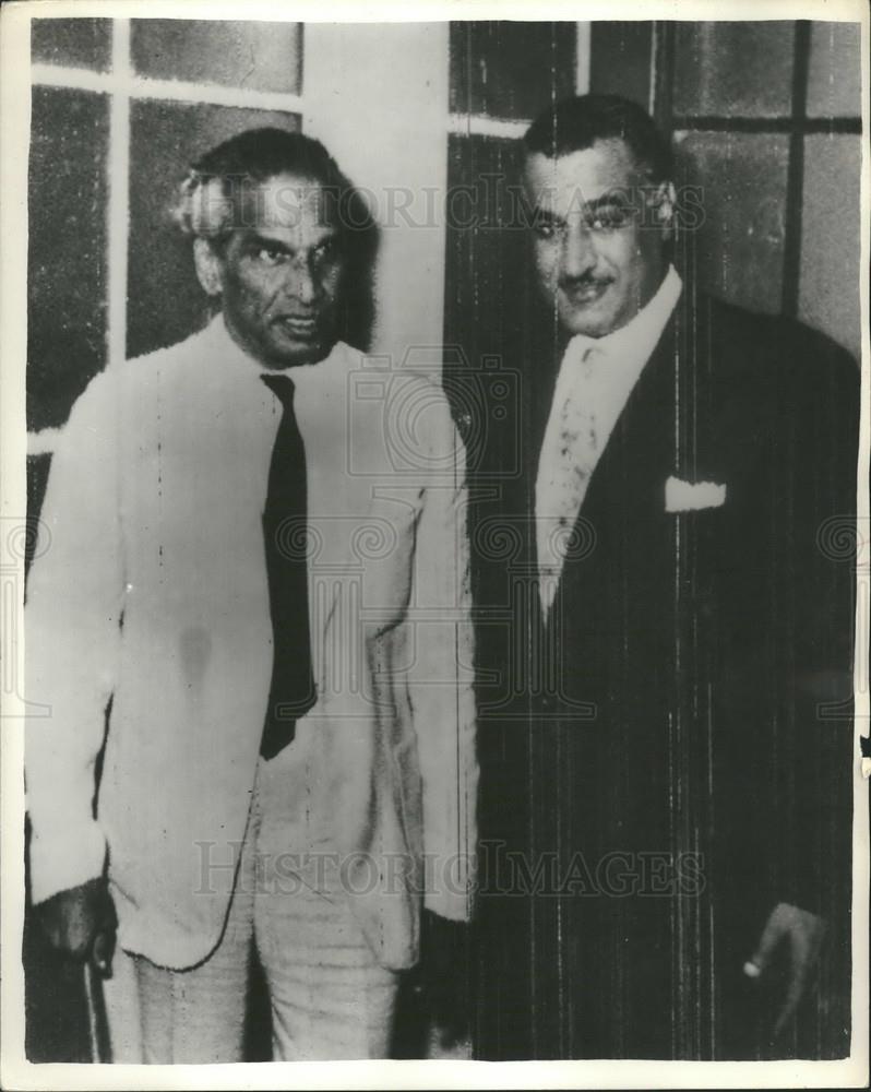 1956 Press Photo President Nasser of Egypt & Krishna Menon - Historic Images