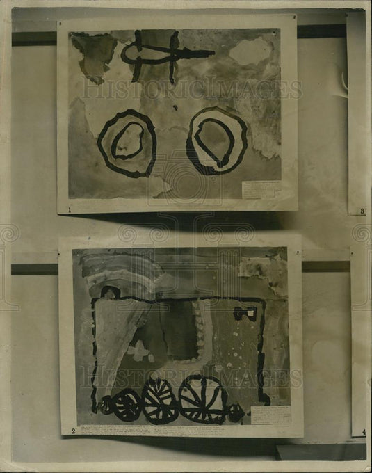 1953 Press Photo Exhibition of Children's Drawing and Painting - Historic Images