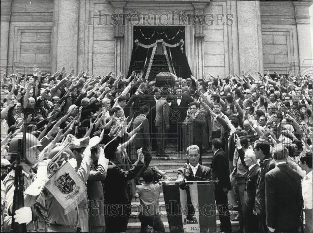 1969 Press Photo Funeral Rites of Arturo Michelini Italian Neo Facist Movement - Historic Images