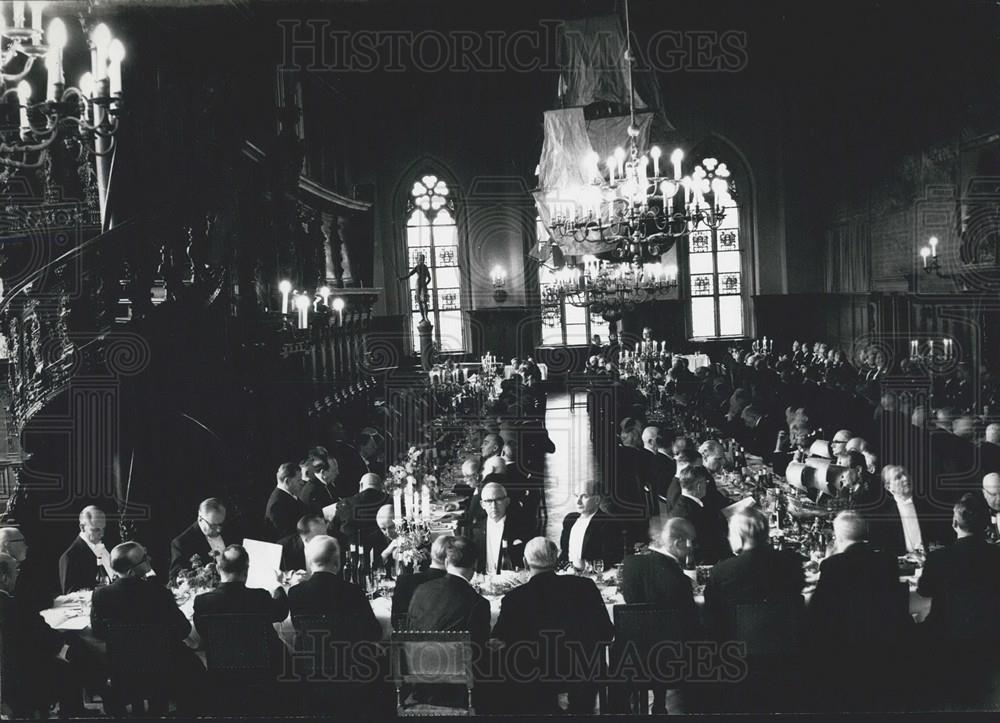 1962 Press Photo Bremer Scheffermahlzeit Banquet Bremen Town Hall - Historic Images