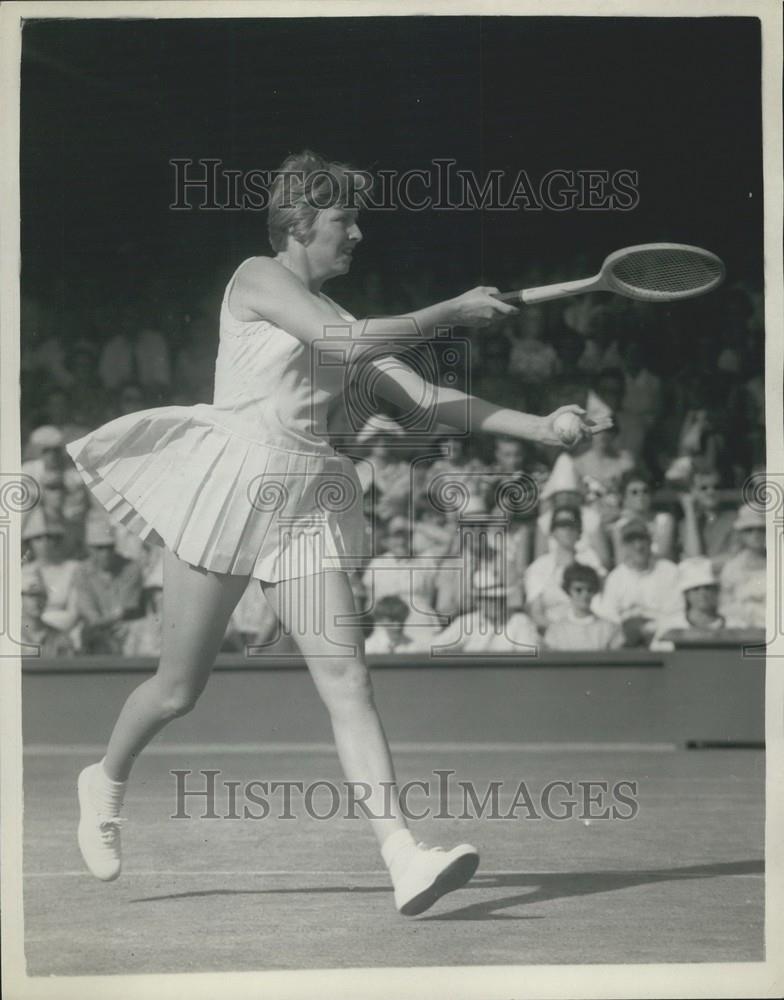 1961 Press Photo Christine Truman at Tennis Chaimpionships at Wimbledon - Historic Images