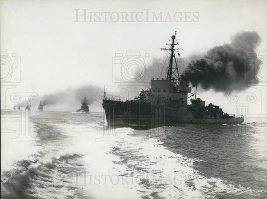 1957 Press Photo German Navy Maneuvers East North Sea - Historic Images