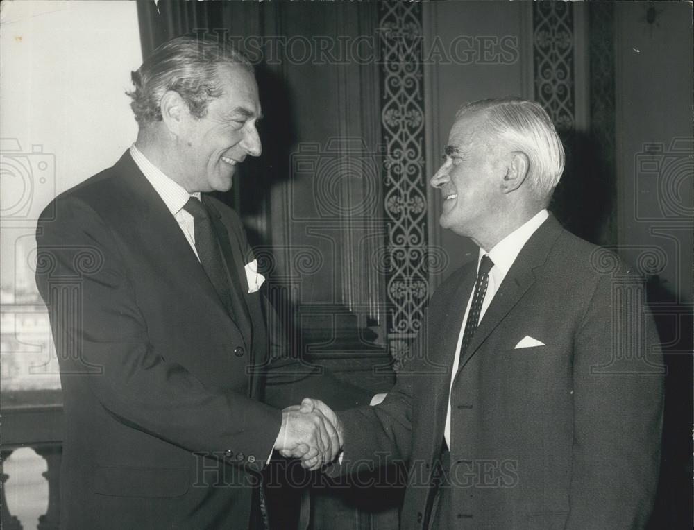 1969 Press Photo Chilean Foreign Minister ,Gabriel Valdes & Michael Stewart - Historic Images