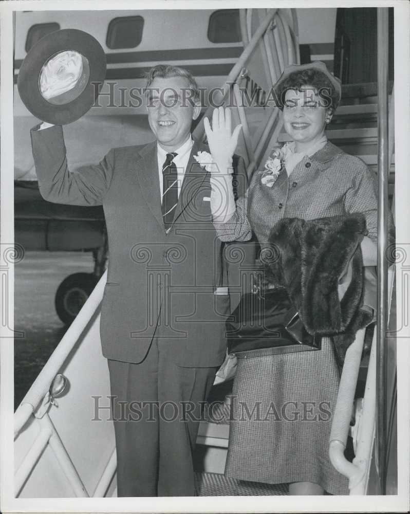 Press Photo Governor and Mrs. Robert Meyner of New Jersey going to London - Historic Images