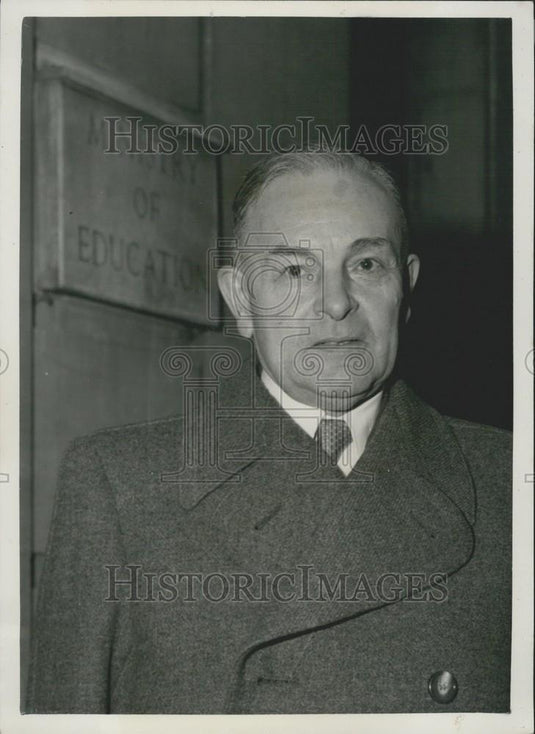 1954 Press Photo Chief Minister Bavaria Dr. Hans Ehard Visits Ministry Education - Historic Images