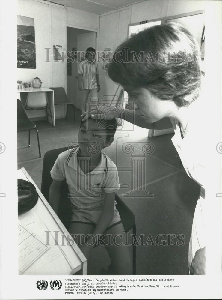 1983 Press Photo Hawkins Road refugee camp - Historic Images