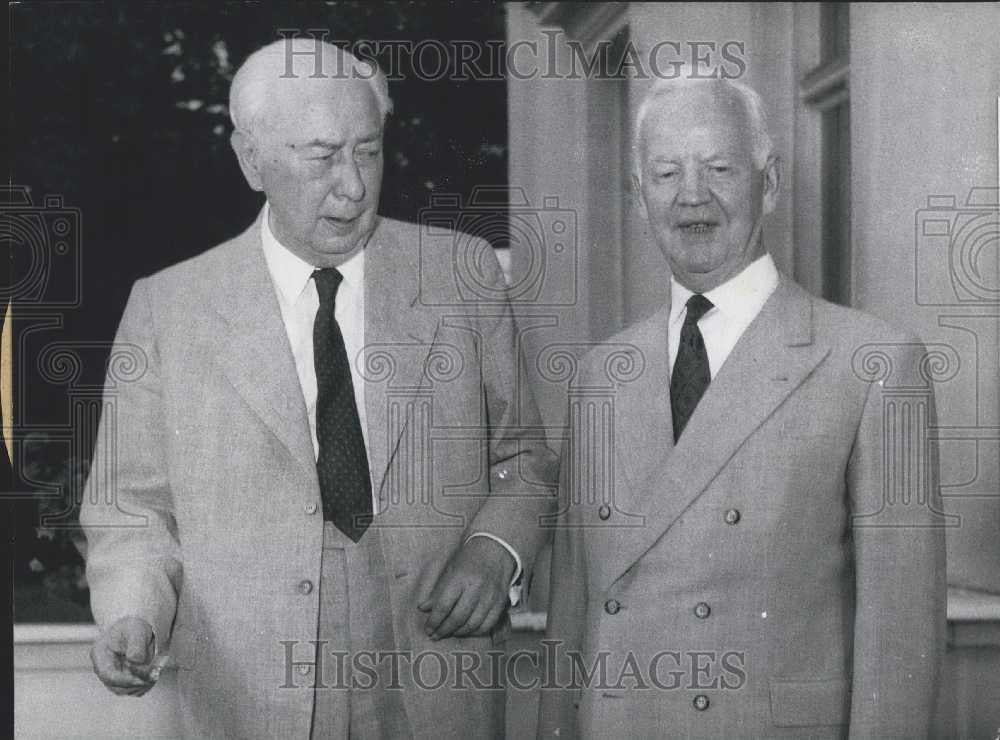 1959 Press Photo Outgoing German President Huess With Incoming President Luebke - Historic Images