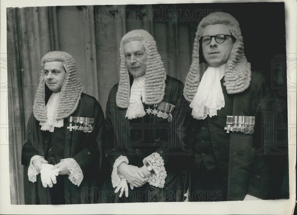 1958 Press Photo Queen&#39;s Council Members Croom-Johnson, Bingham, And Cripps - Historic Images