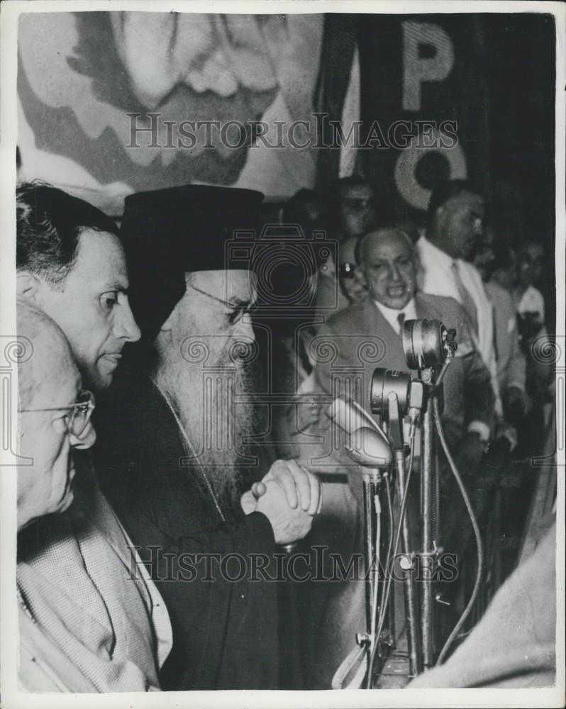 1954 Press Photo &quot;Enosis&quot; Demonstration In Athens - Historic Images