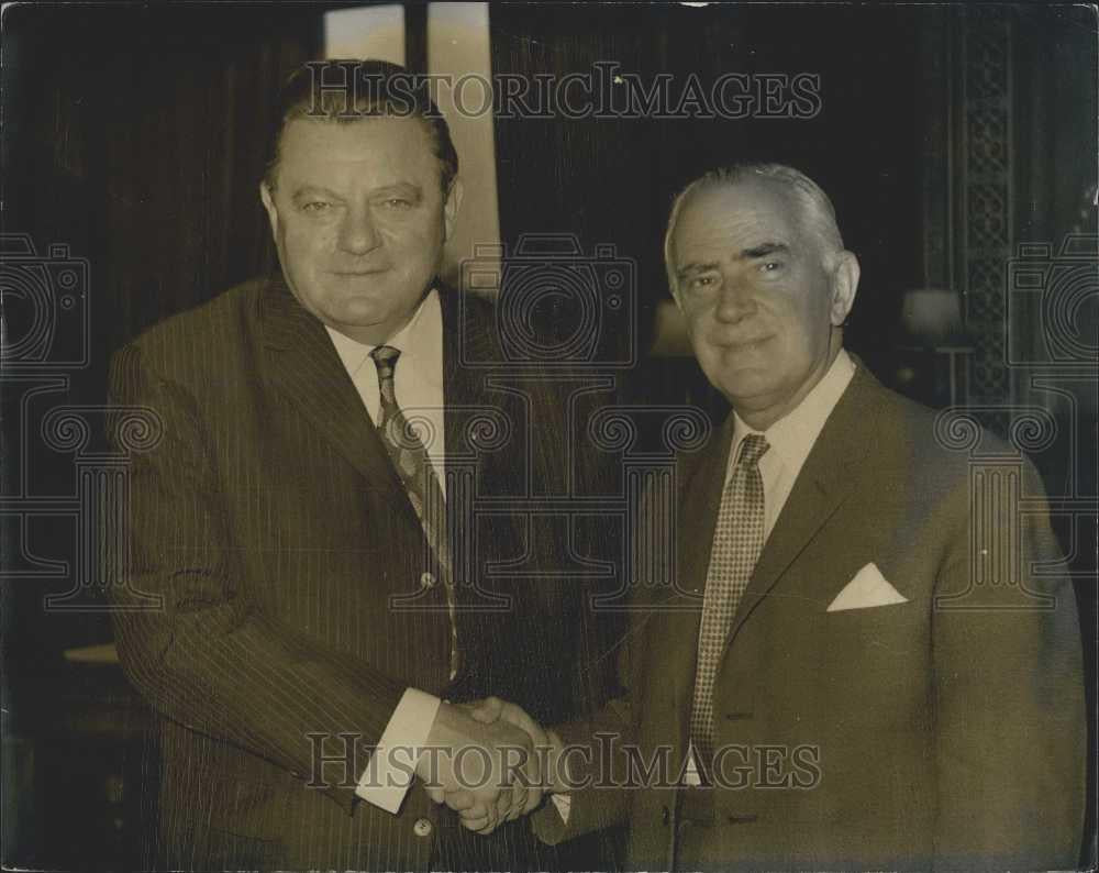 1969 Press Photo West German Finance Minister Franz Josef Strauss in London - Historic Images