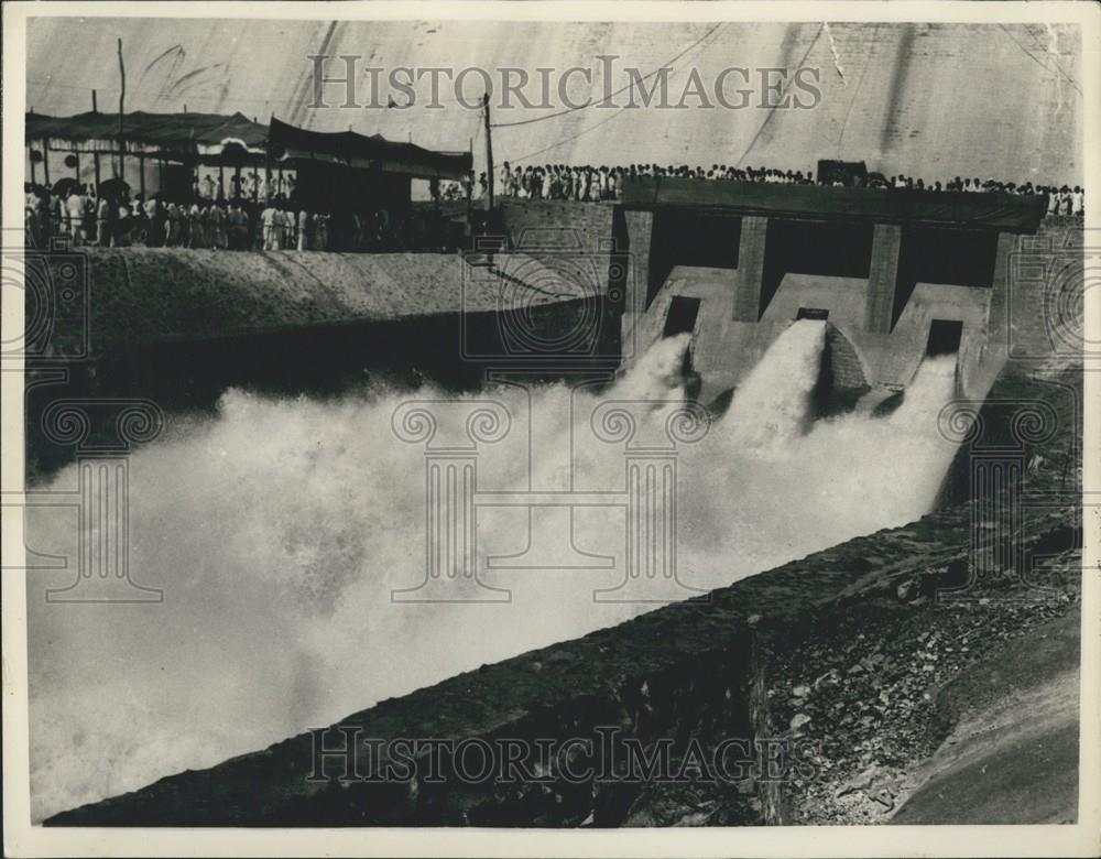 1955 Press Photo Opening Of The Canada Dam At Massanjore, Nikar- Lester Pearson - Historic Images