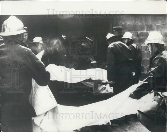 1970 Press Photo Casualties, Dance Hall Fire, France - Historic Images