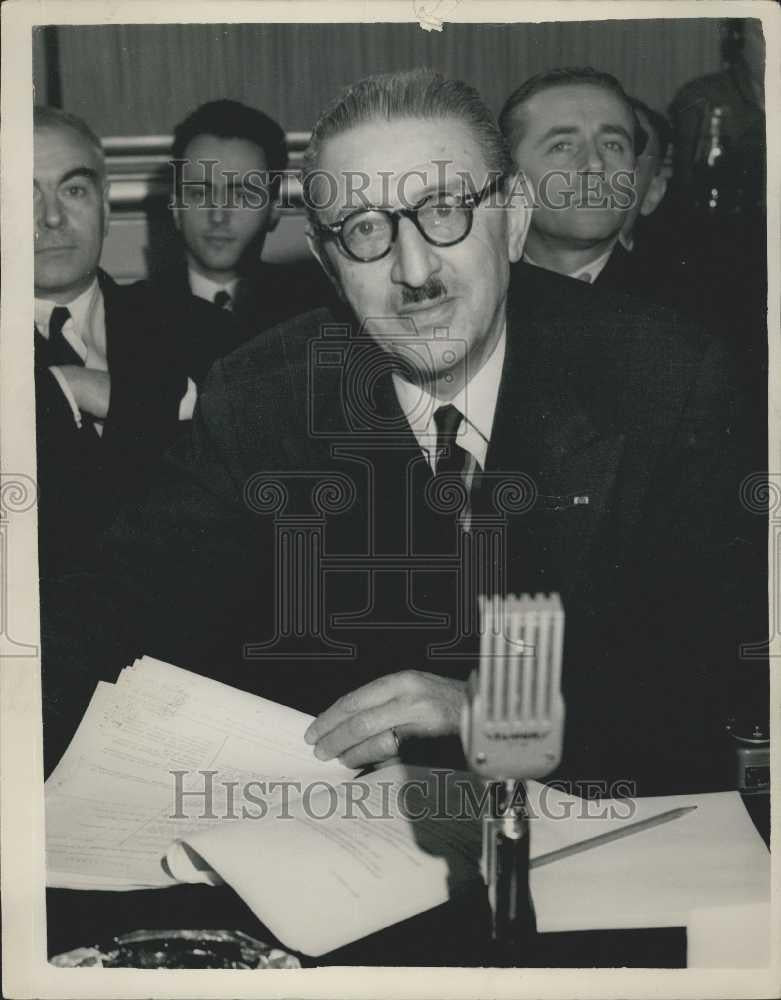 1955 Press Photo French Delegate Moch Five Nation Disarmament Conference - Historic Images