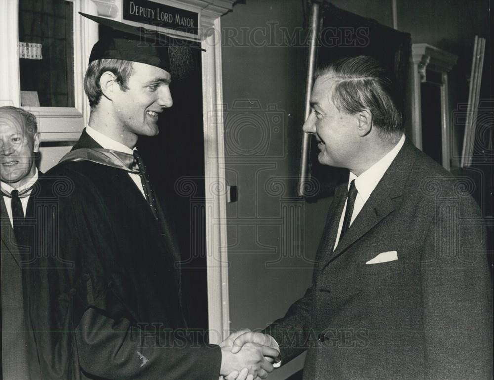 1967 Press Photo Michael Callaghan Chancellor James Son Honorary Degree - Historic Images