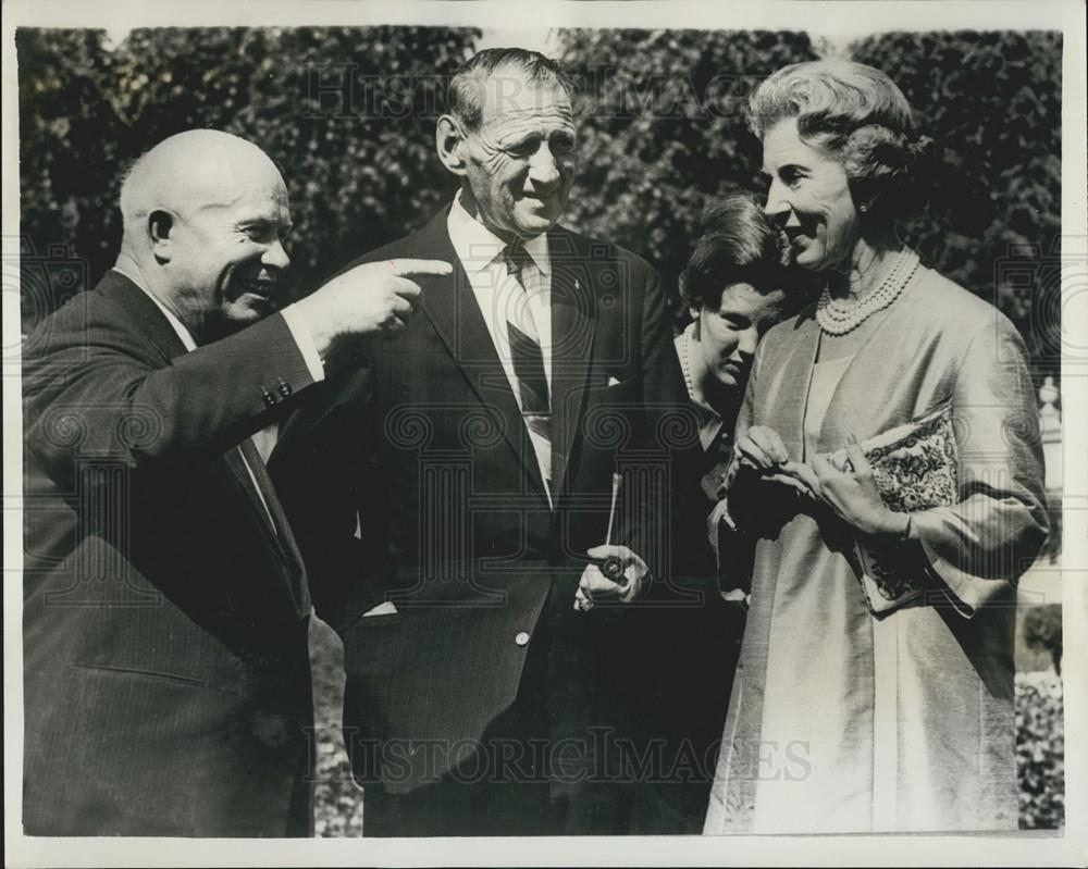 1964 Press Photo Russian Prime Minister Khrushchev With Danish Royalty - Historic Images