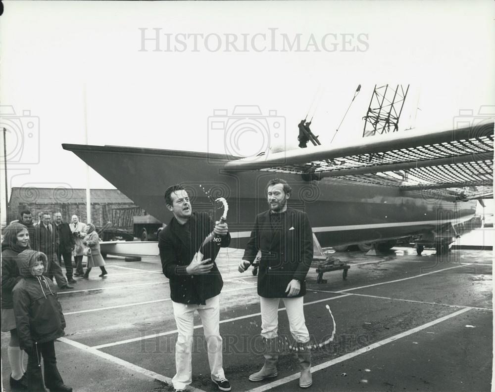 1974 Press Photo World&#39;s Biggest Racing Catamaran , &quot;British Oxygen&quot;. - Historic Images