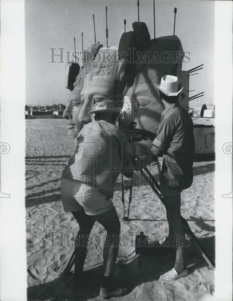 Press Photo Ramses Statue Heads - Historic Images