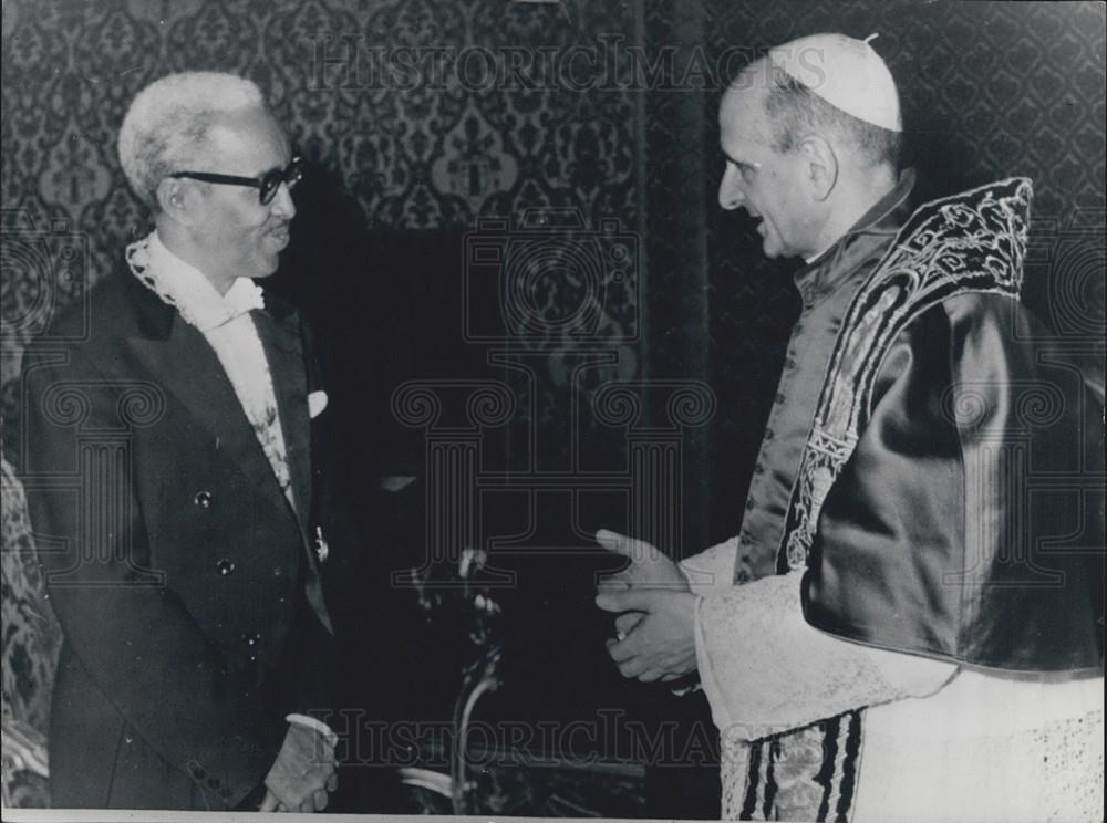 1963 Press Photo Somalian President Abdullah Osman Received By Pope Paul VI - Historic Images