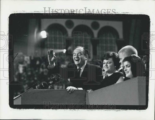 1964 Press Photo Hubert Humphrey at Democratic Convention In Atlantic City - Historic Images